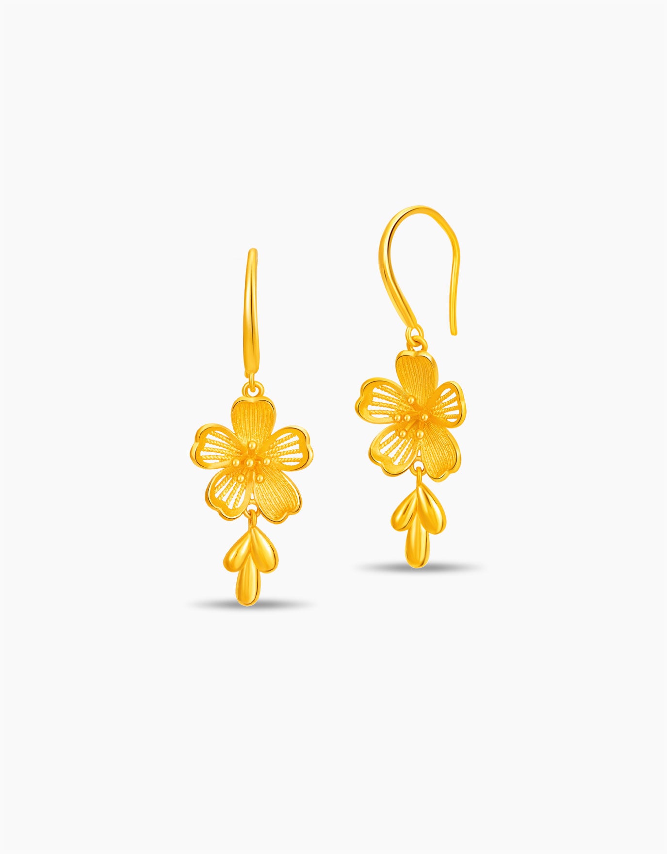 LVC 9IN Sakura Vine 999 Gold Earrings