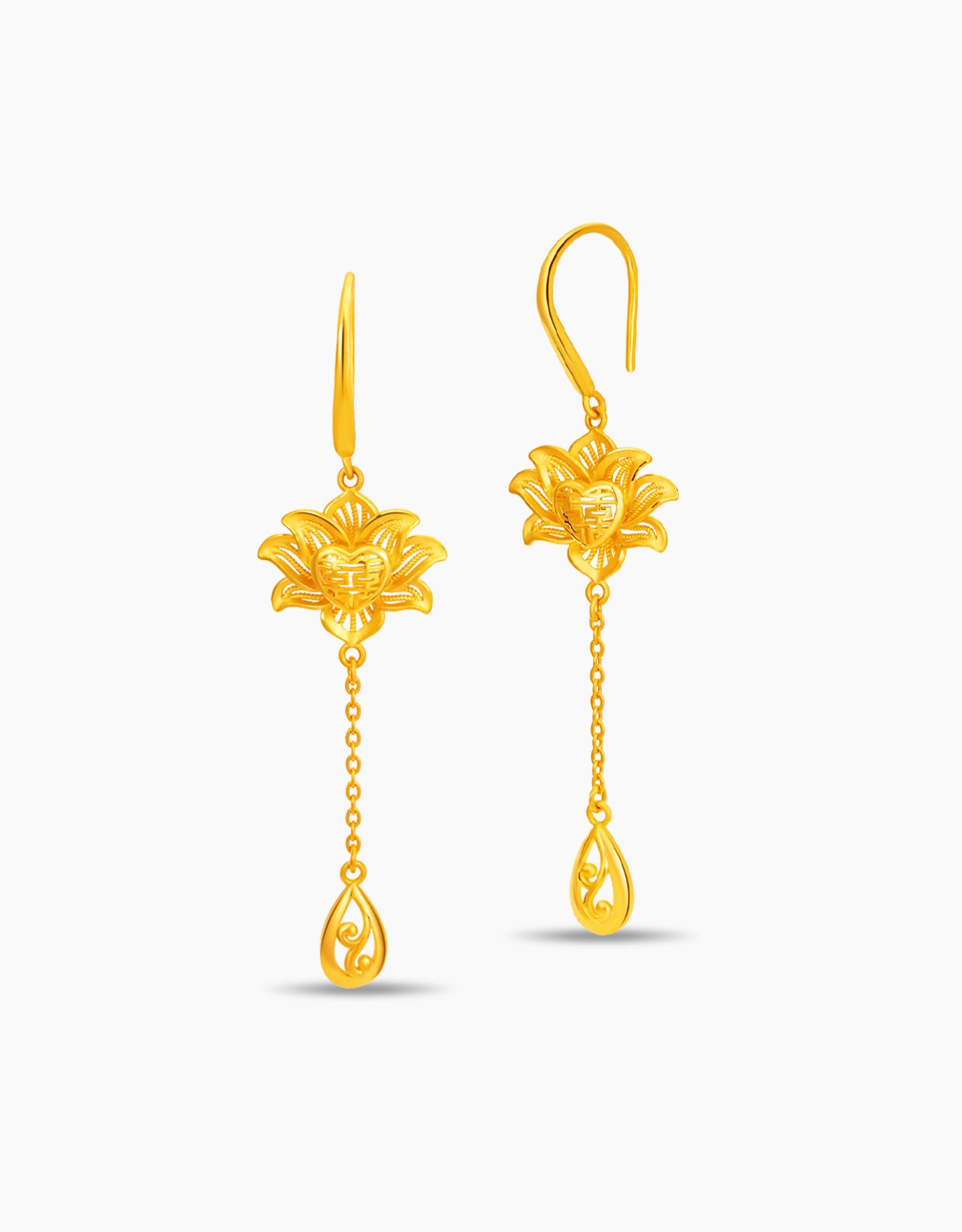 LVC 9IN Regal Longevity 囍 999 Gold Earrings