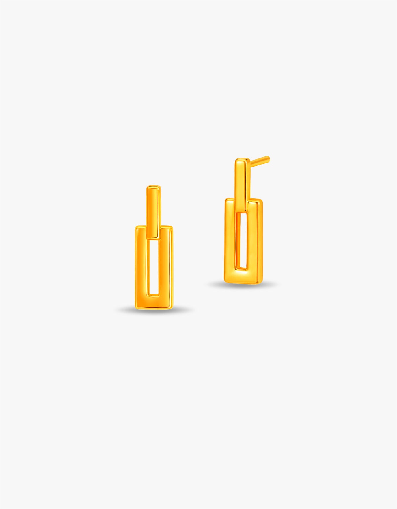 LVC 9IN Geometric Bar 999 Gold Earrings