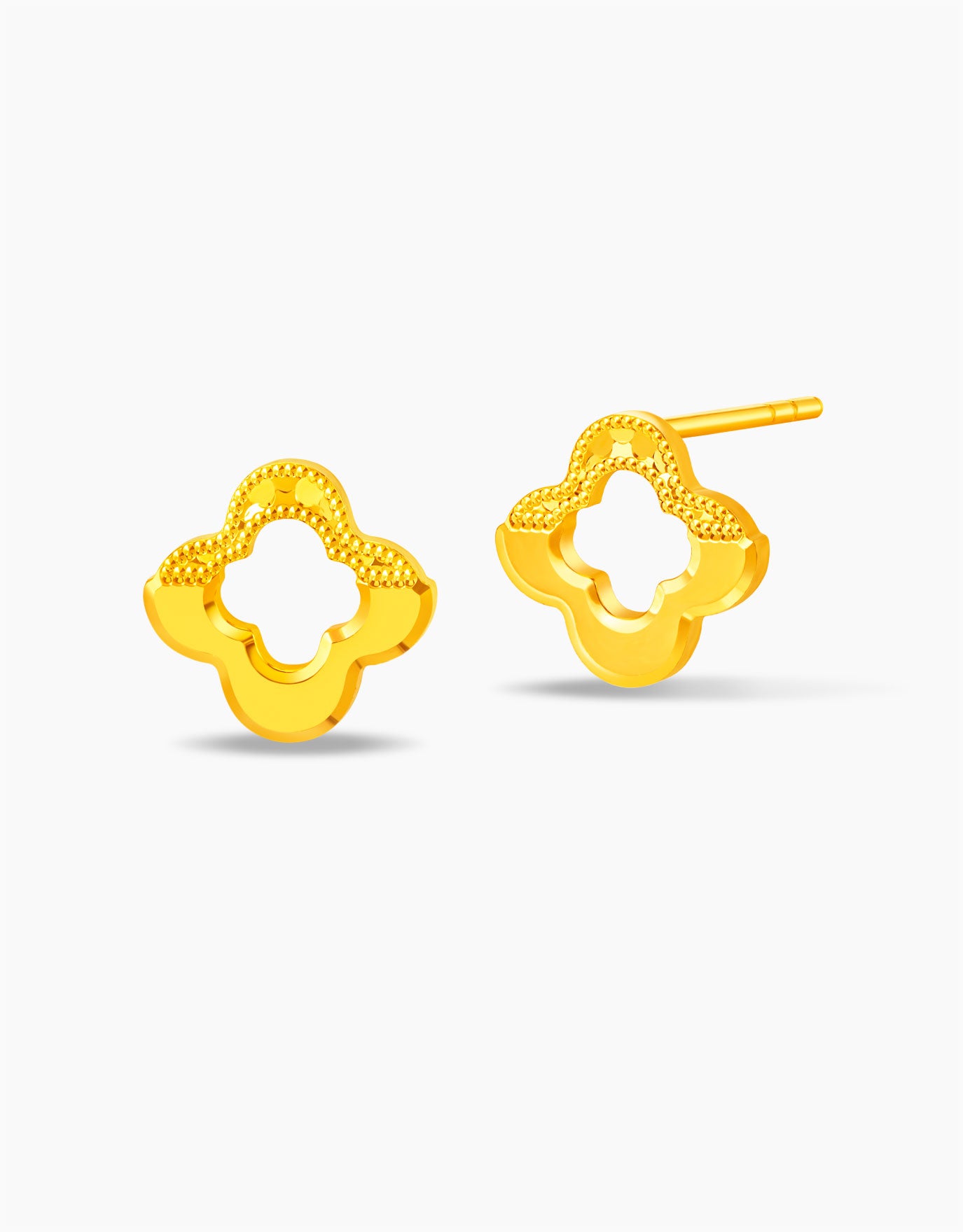 LVC 9IN Clover Dip 999 Gold Earrings