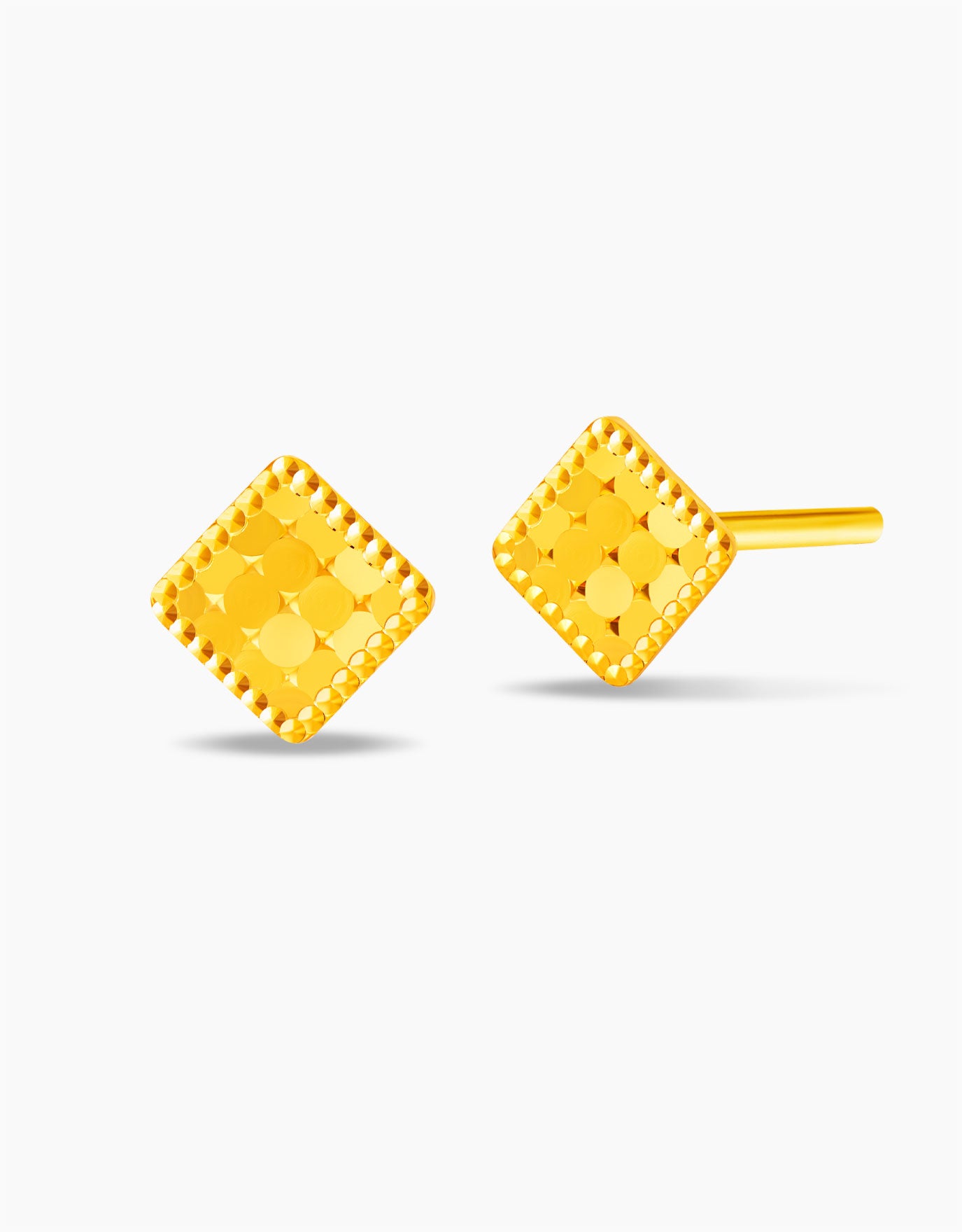 LVC 9IN Rond Rhombus 999 Gold Earrings