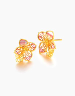 LVC 9IN Celestial Bloom 999 Gold Earrings