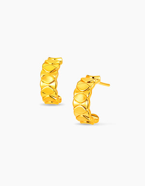 LVC 9IN Leaf Weave 999 Gold Earrings