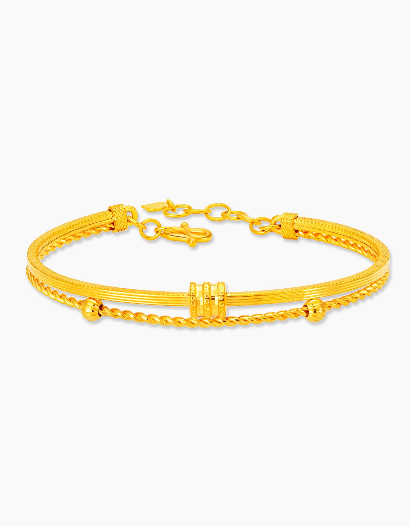 LVC 9IN Petit Barrel 999 Gold Bangle