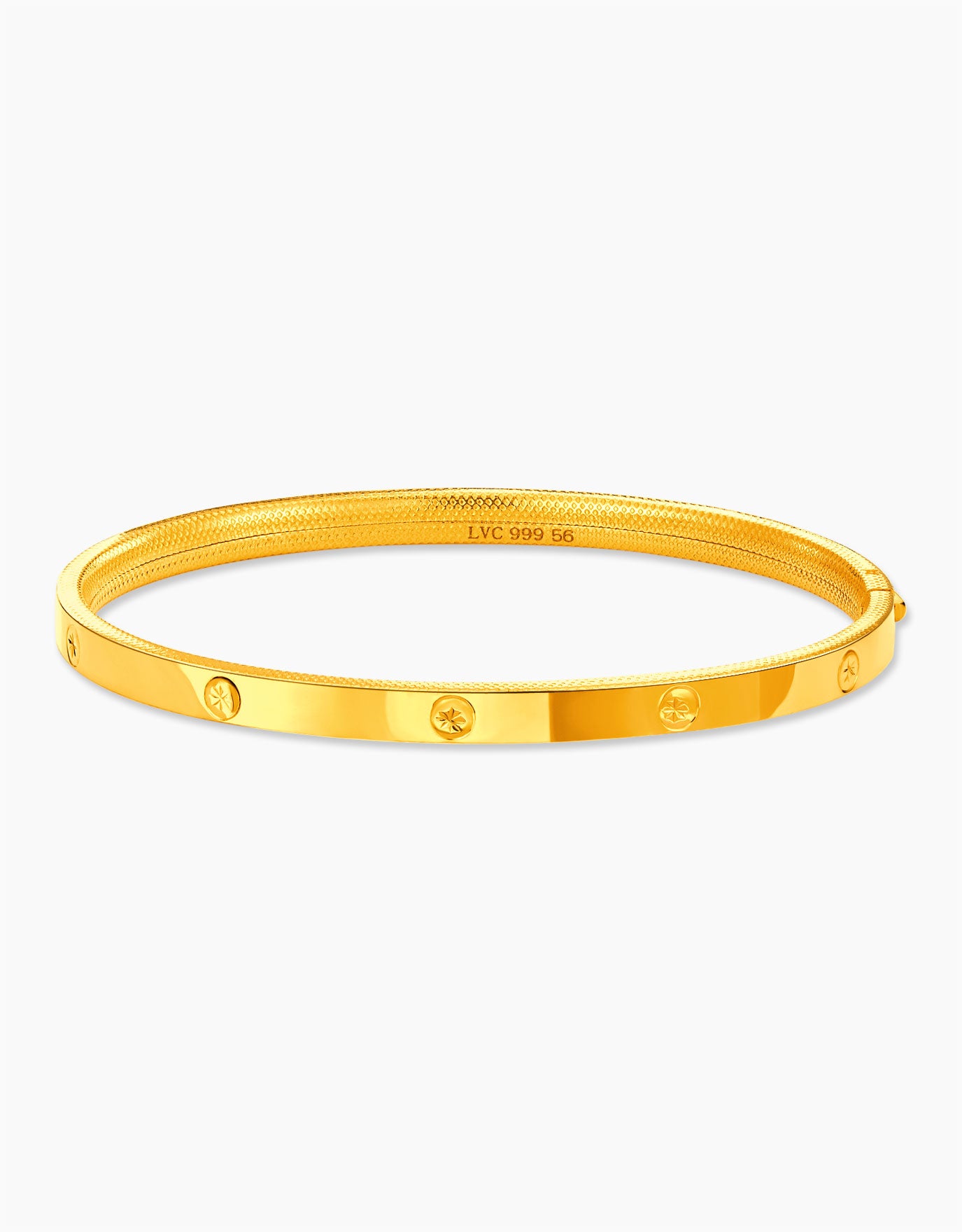 LVC 9IN Starlit Halo 999 Gold Bangle (4mm)