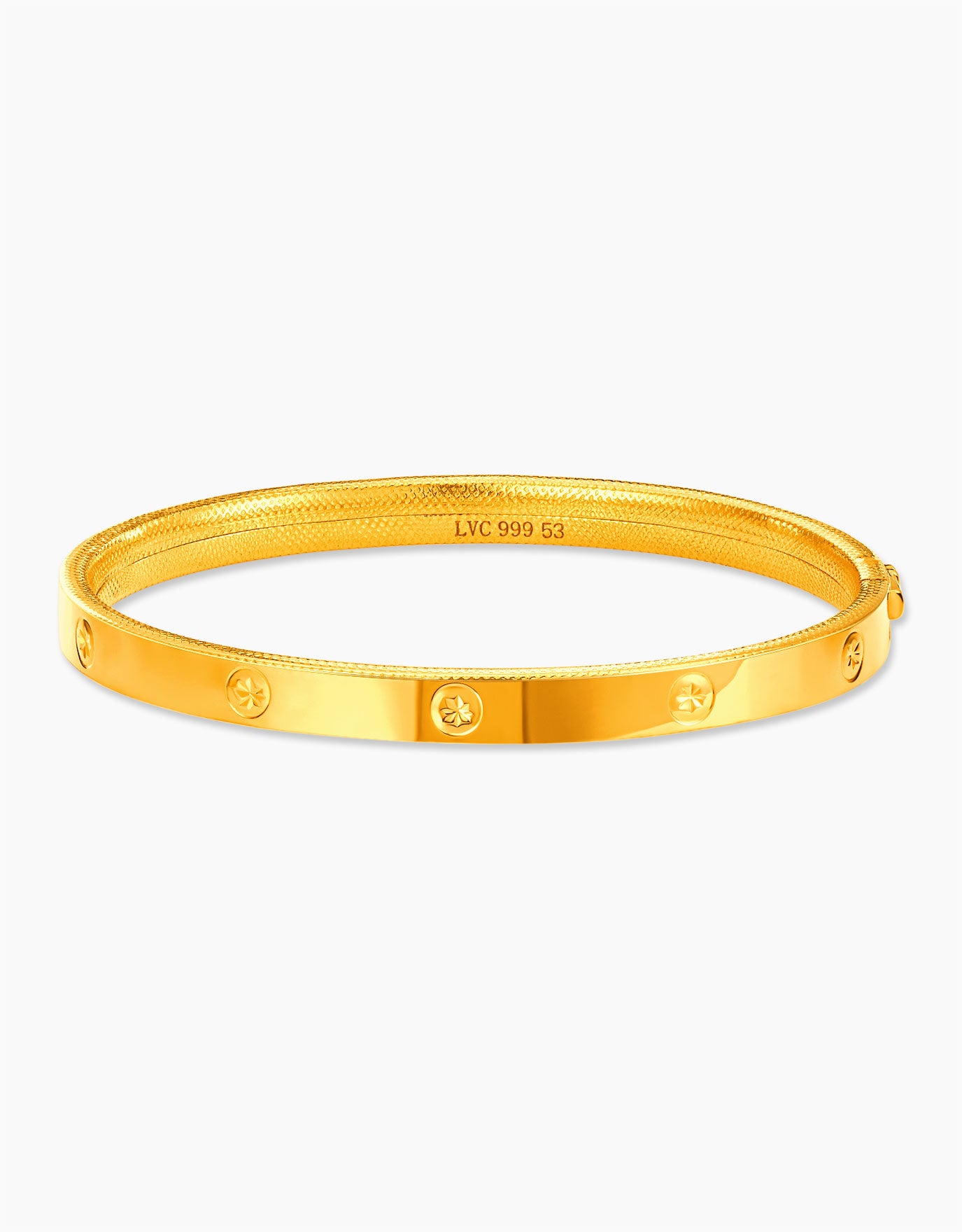 LVC 9IN Starlit Halo 999 Gold Bangle (5mm)