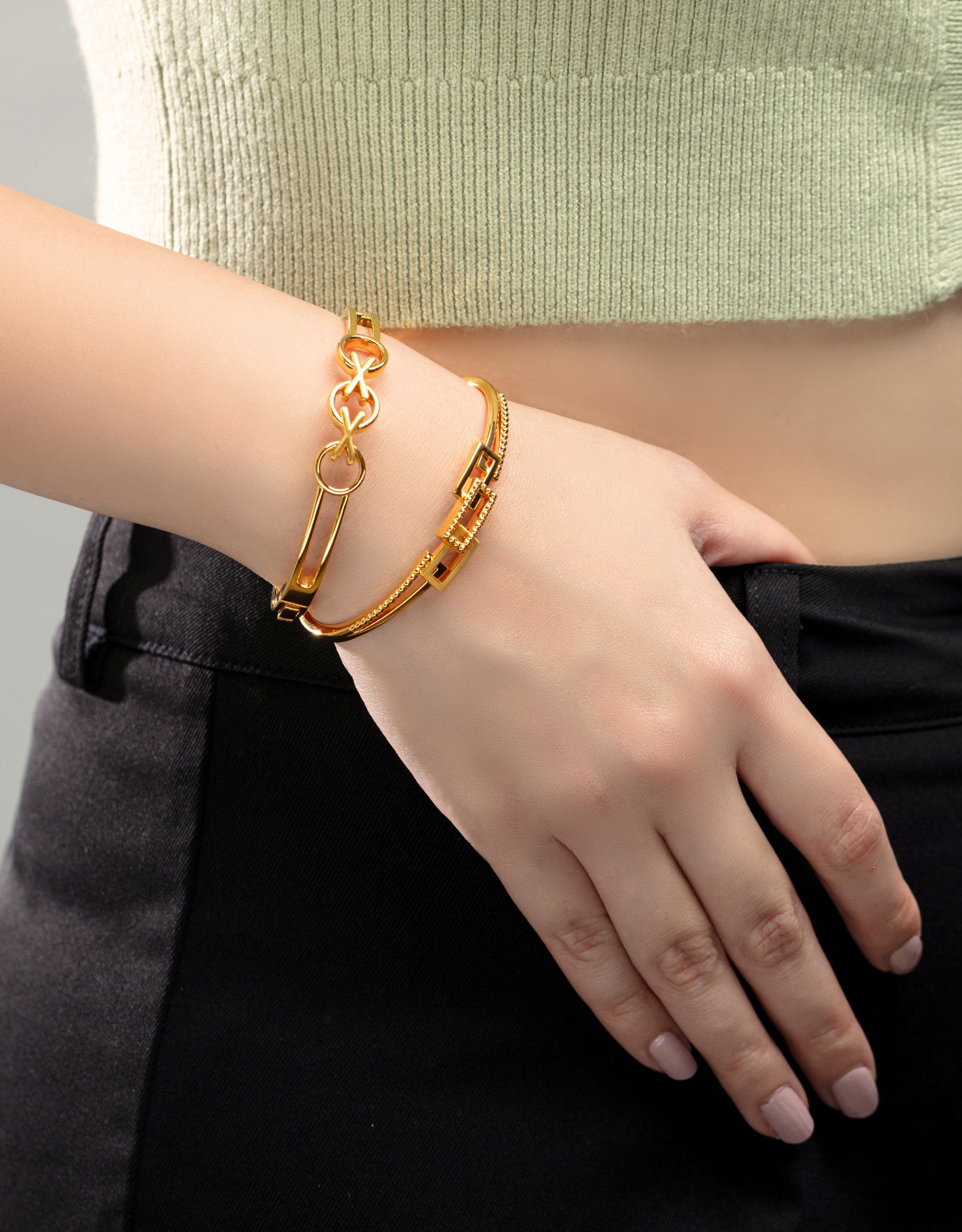 LVC 9IN Eclipse 999 Gold Bangle