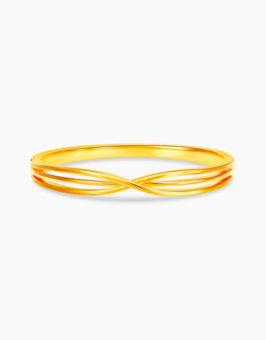 LVC 9IN Twist 999 Gold Bangle