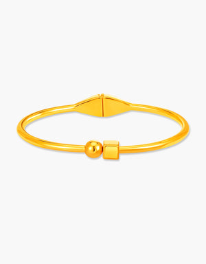LVC 9IN Geometric Grace 999 Gold Bangle