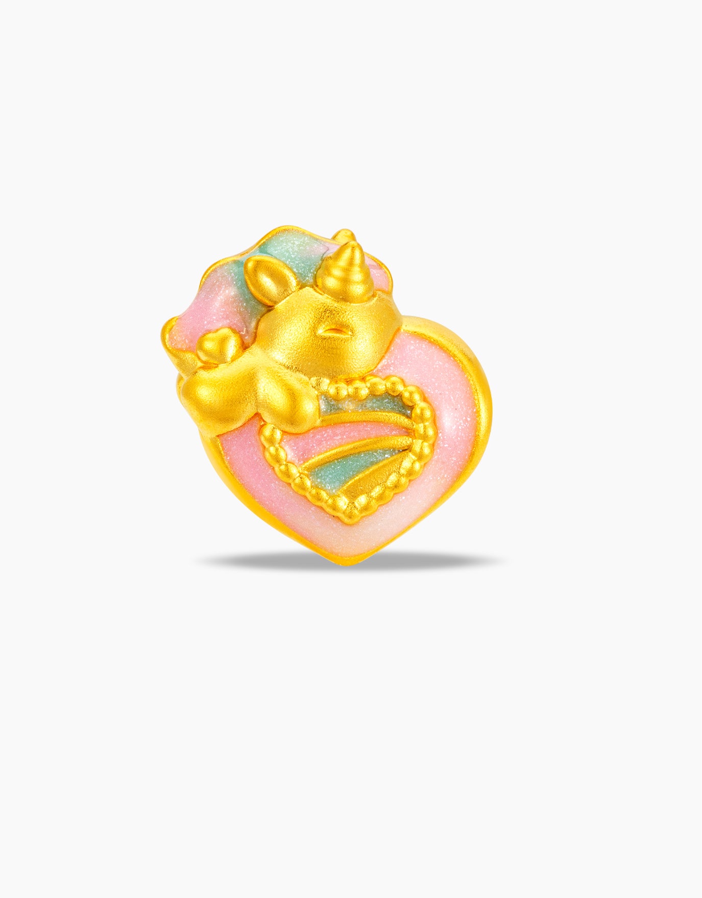 LVC 9IN Unicorn Heartwish 999 Gold Charm