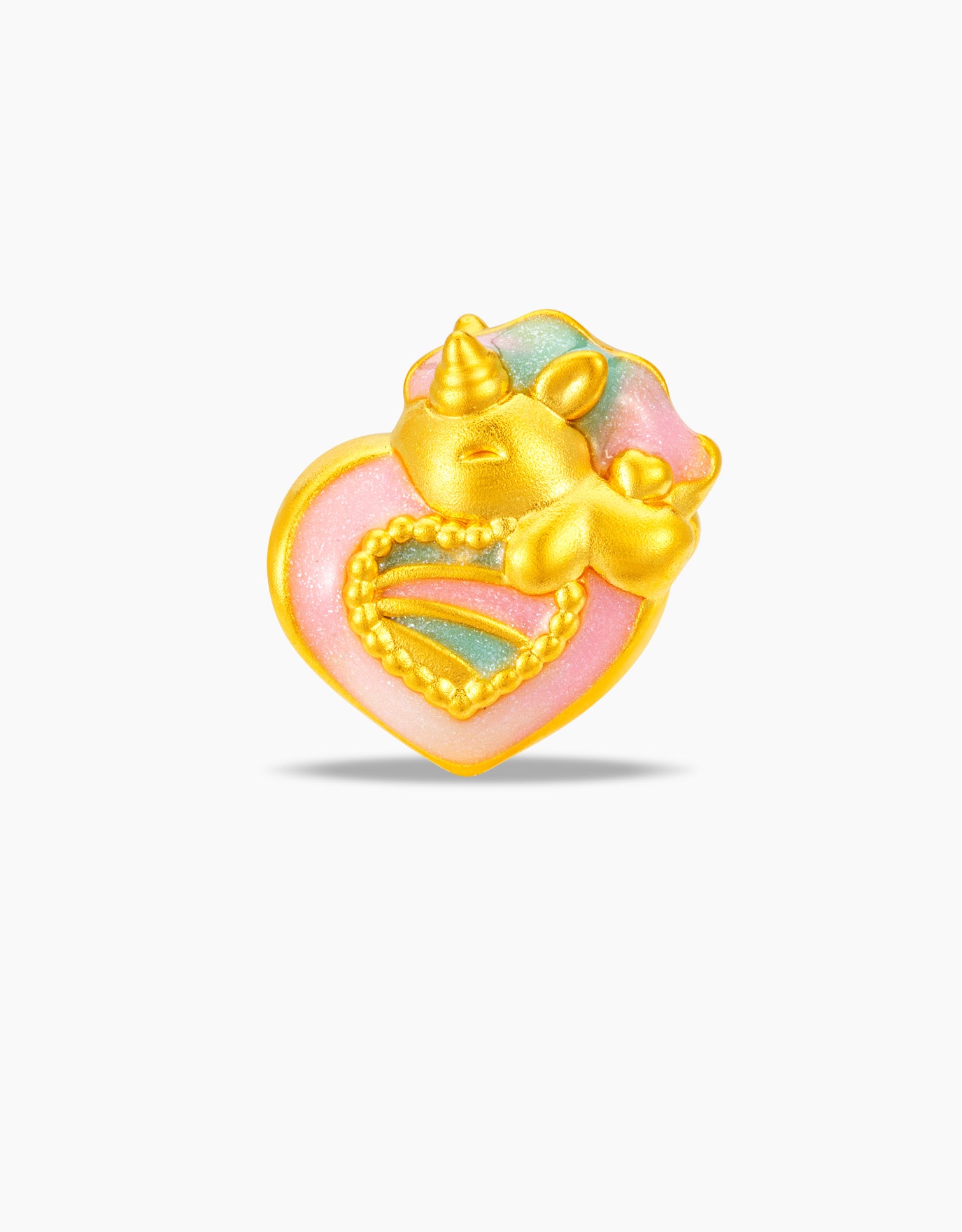 LVC 9IN Unicorn Heartwish 999 Gold Charm