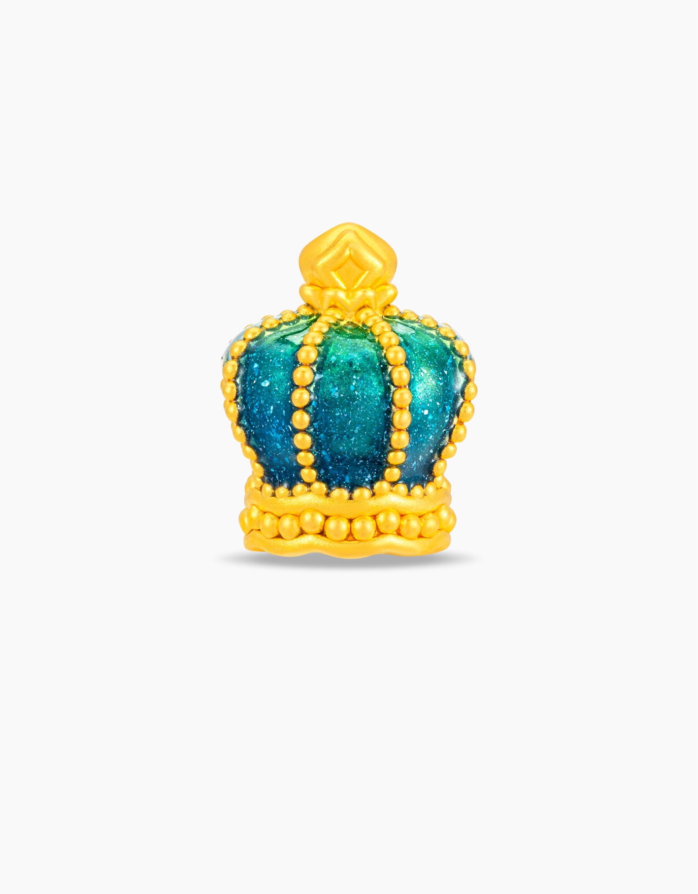 LVC 9IN Aqua Crown 999 Gold Charm