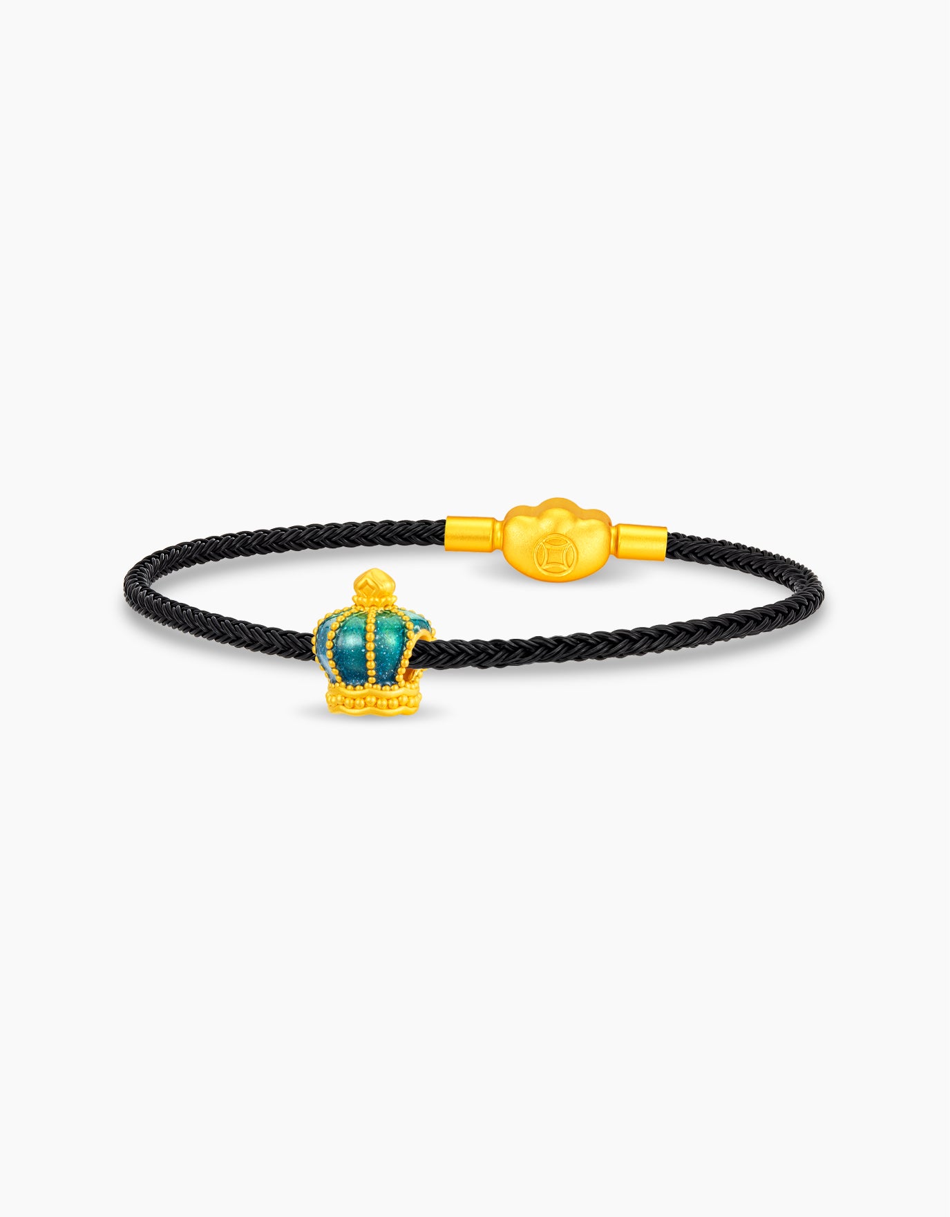 LVC 9IN Aqua Crown 999 Gold Charm