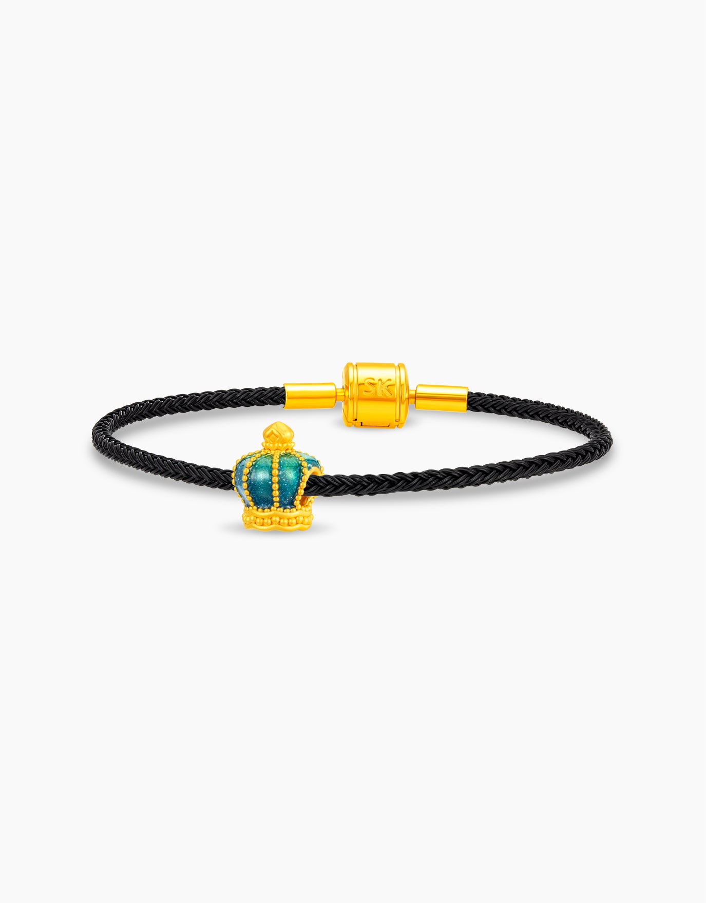 LVC 9IN Aqua Crown 999 Gold Charm