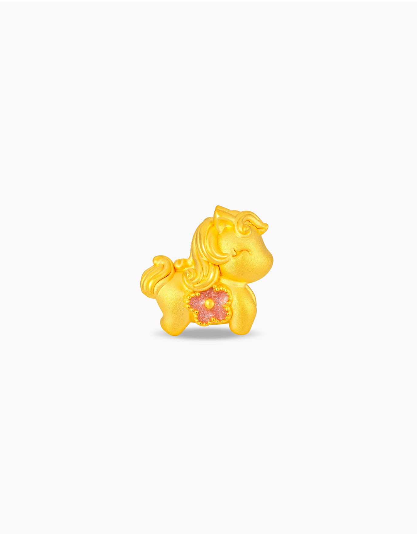 LVC 9IN Sweet Flower Horse 999 Gold Charm