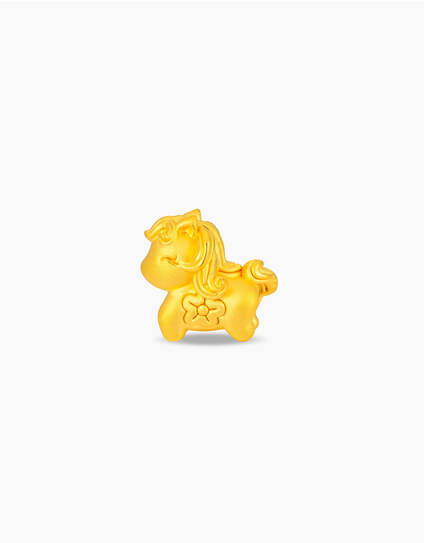LVC 9IN Sweet Flower Horse 999 Gold Charm