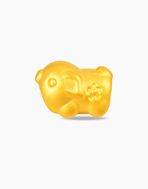 LVC 9IN Sweet Pig Zodiac 999 Gold Charm