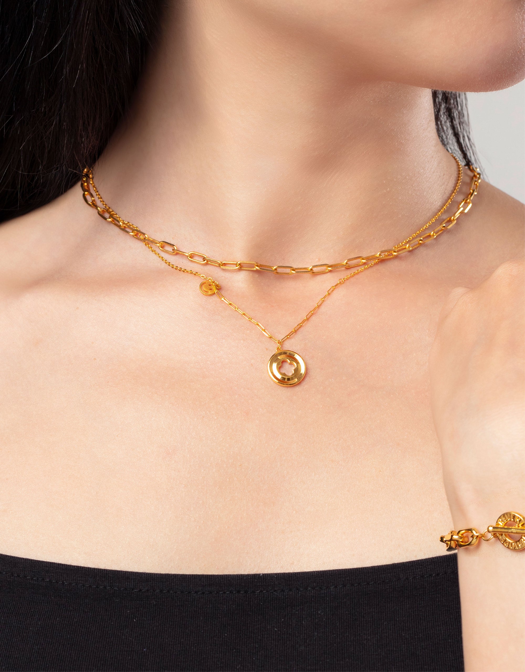 LVC 9IN Gracia Clover 999 Gold Necklace