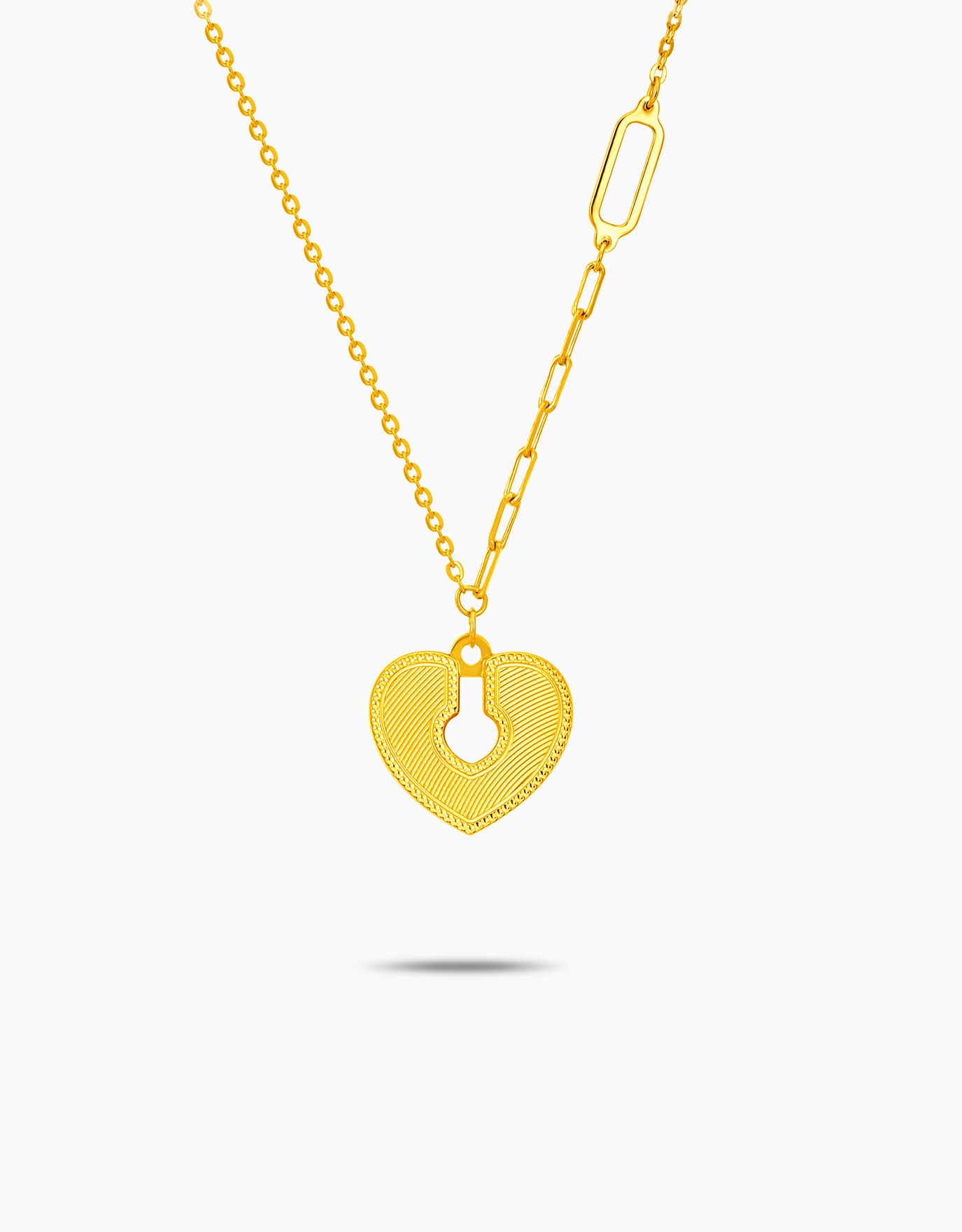 LVC 9IN Locket Heart 999 Gold Necklace