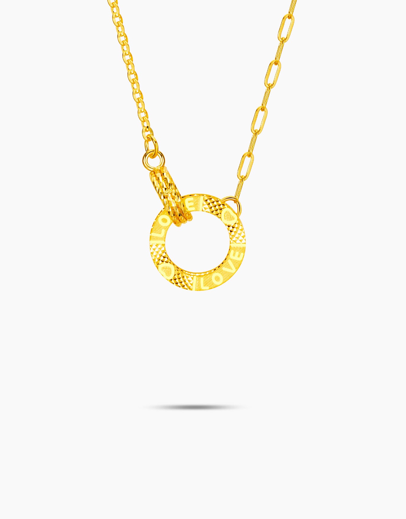 LVC 9IN Interlocking Rings 999 Gold Necklace