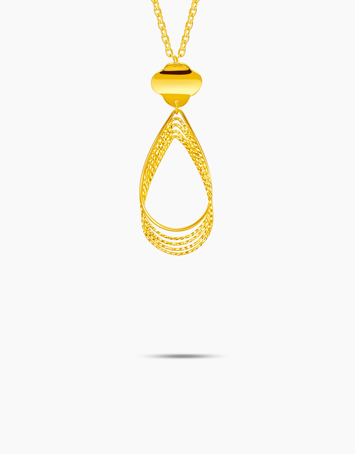 LVC 9IN Clover Teardrop 999 Gold Necklace