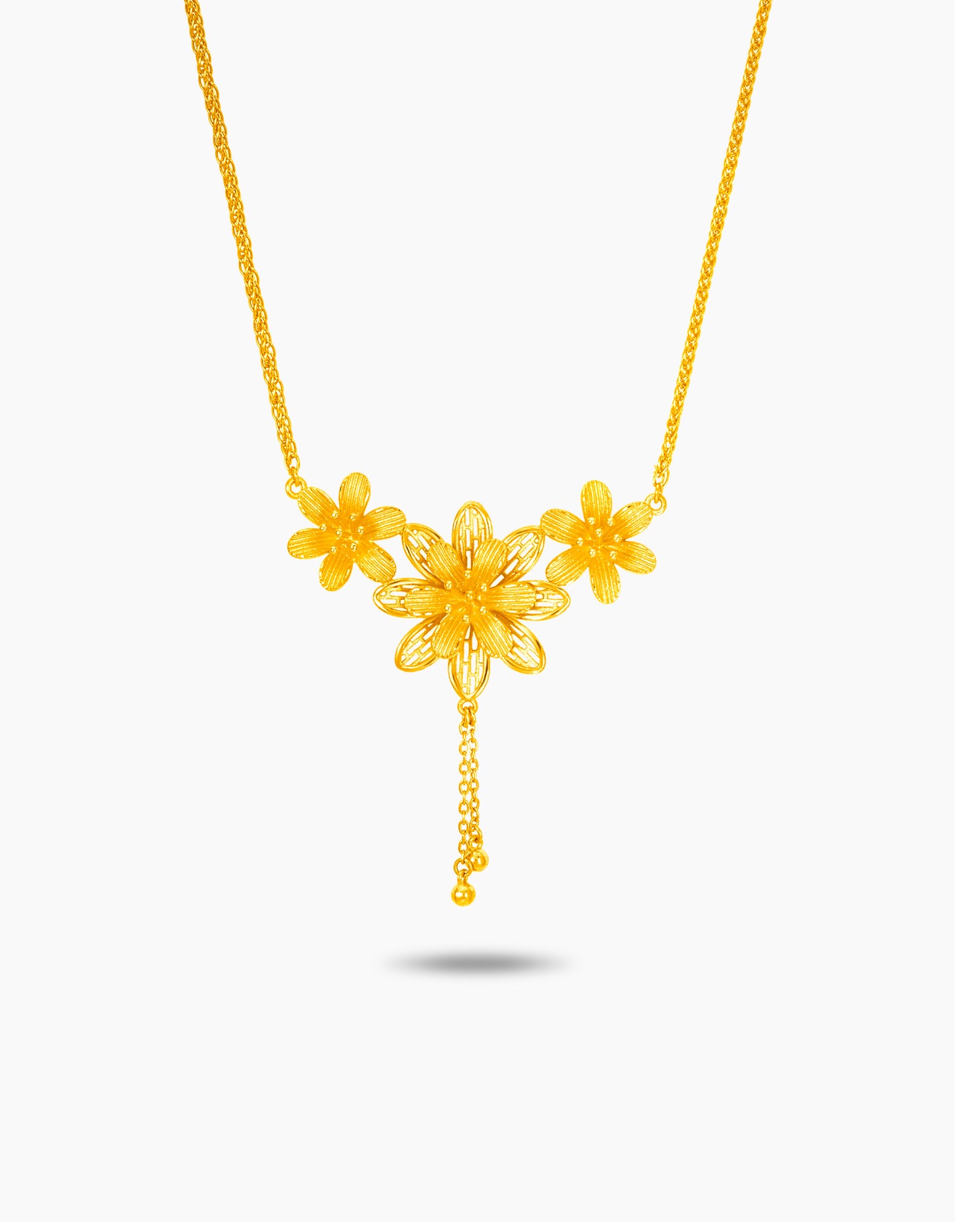 LVC 9IN Blooming Bouquet 999 Gold Necklace