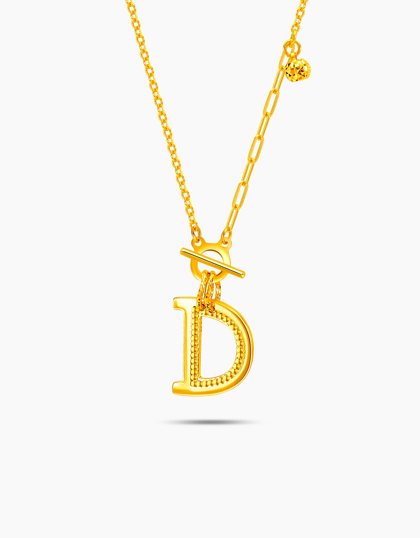 LVC 9IN Dia Initial 999 Gold Necklace