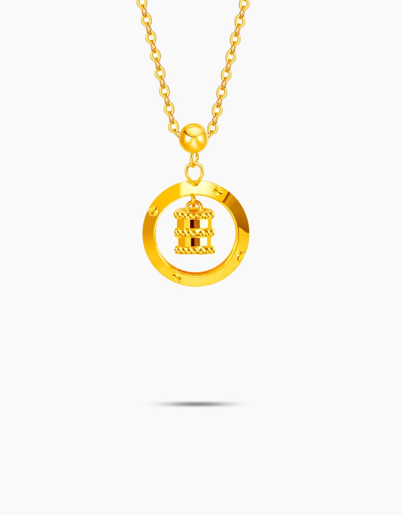LVC 9IN Barrel Circlet 999 Gold Necklace