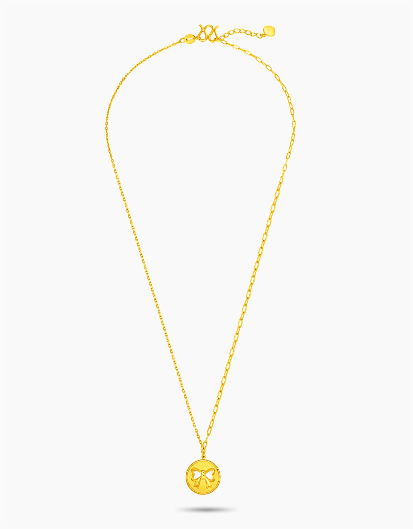 LVC 9IN Ribbon Coin 999 Gold Necklace