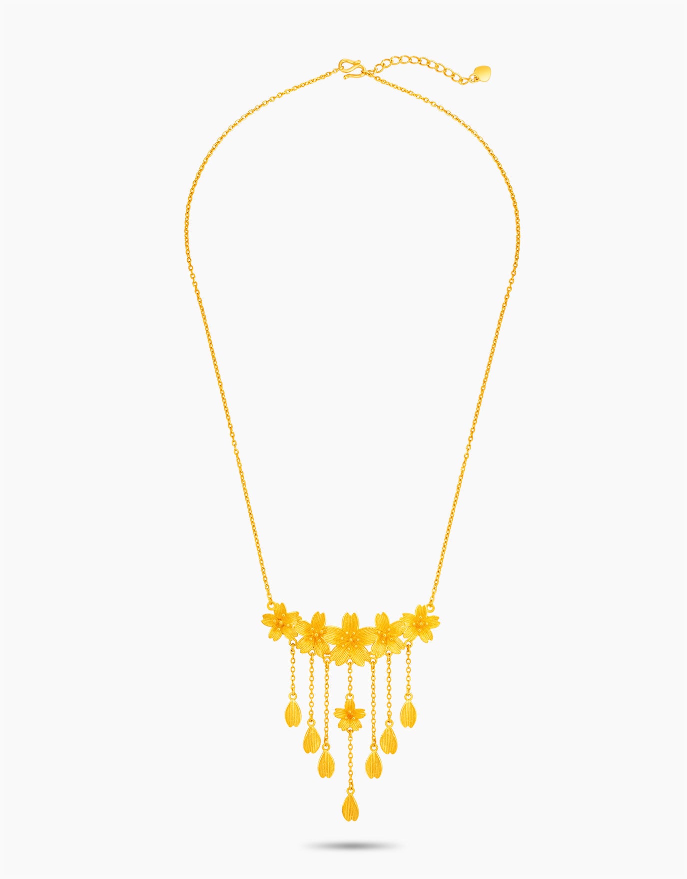 LVC 9IN Floral Rain 999 Gold Necklace