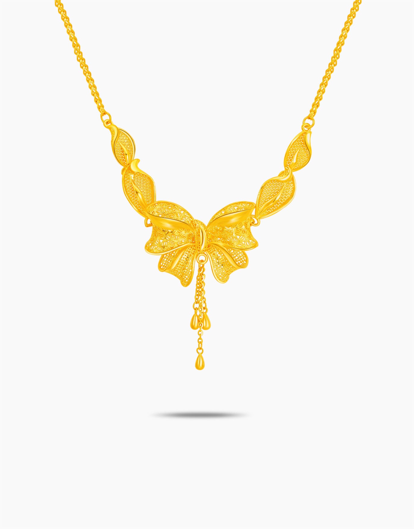 LVC 9IN Bow Elegance 999 Gold Necklace