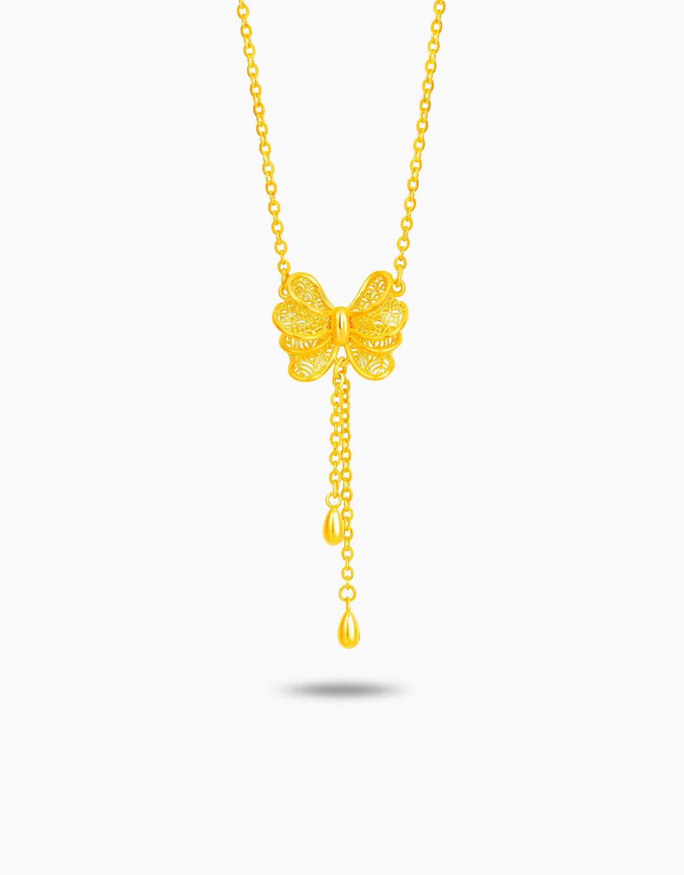 LVC 9IN Delicate Bow 999 Gold Necklace