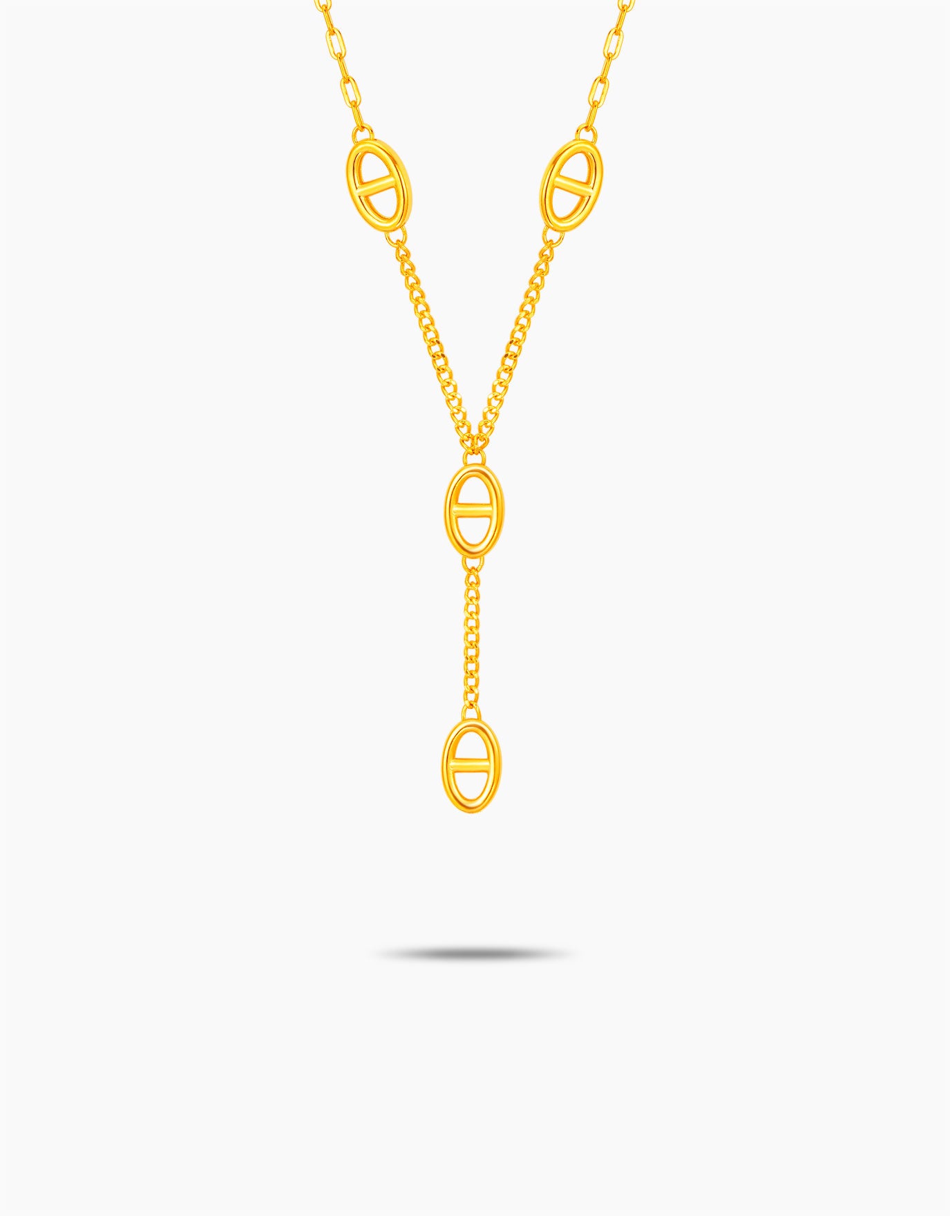 LVC 9IN Drop Radiant Tag 999 Gold Necklace