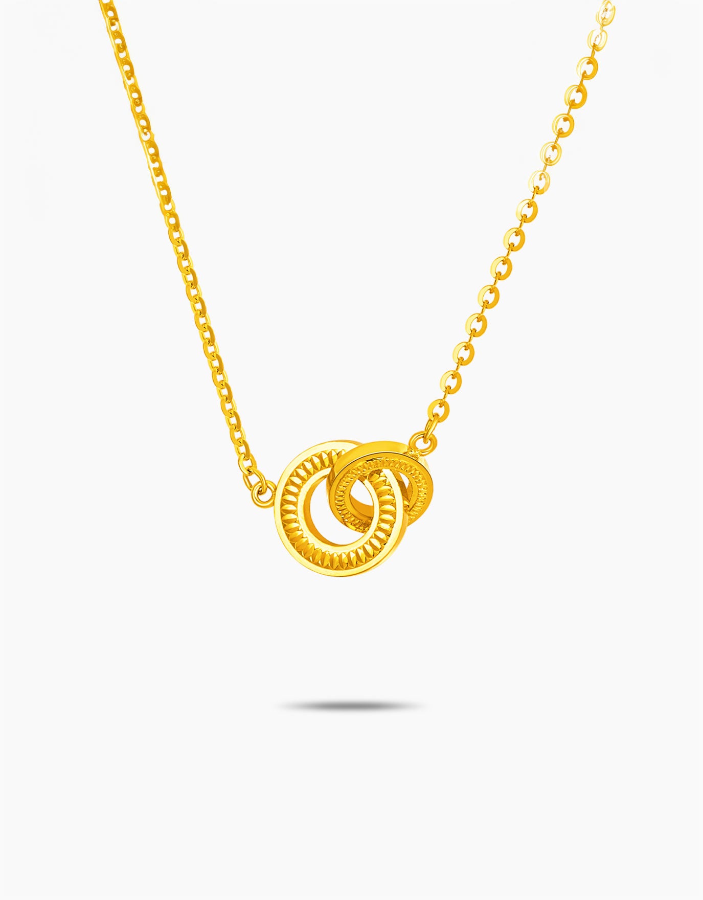 LVC 9IN Interlocking Rings 999 Necklace