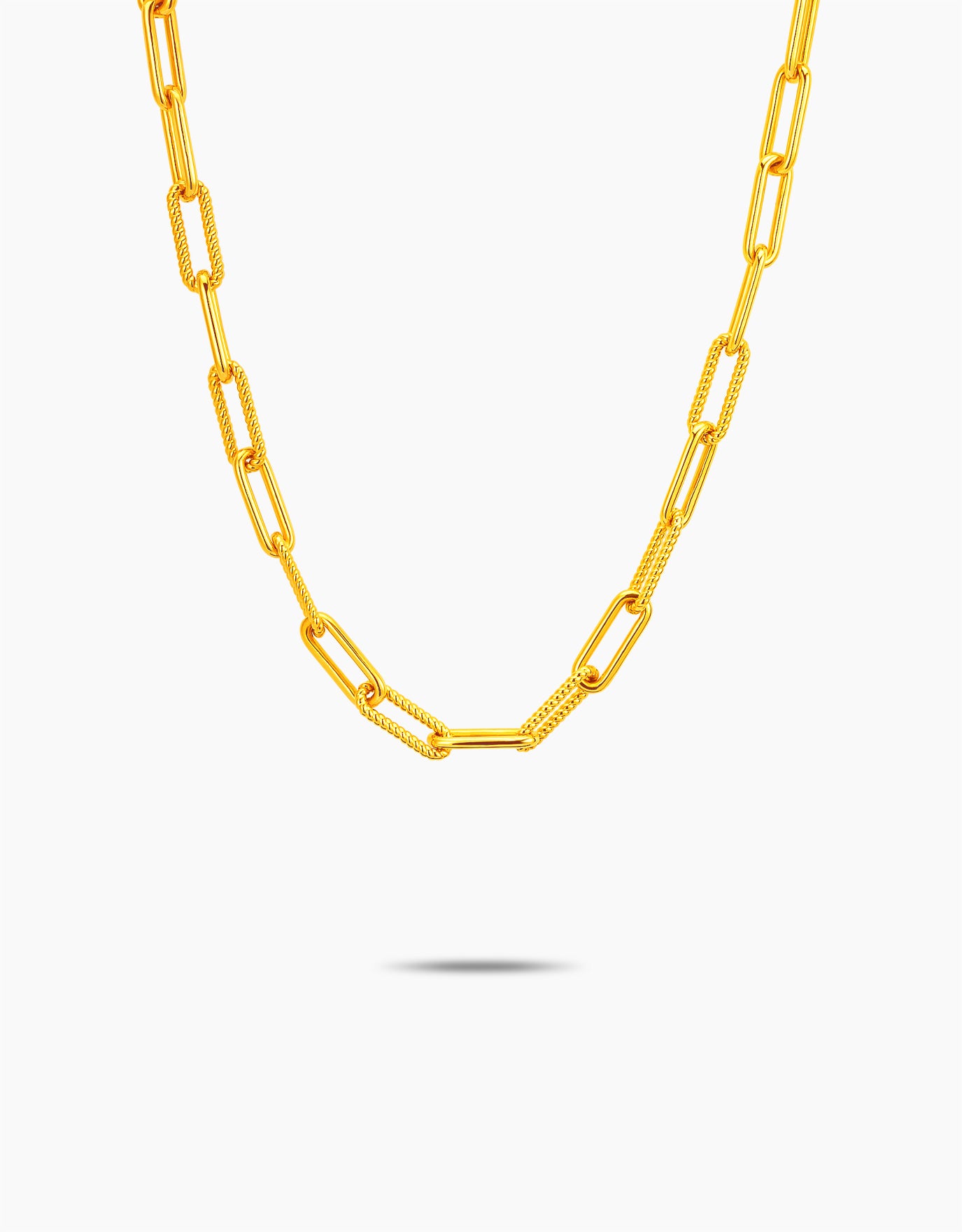 LVC 9IN Paperclip Duo 999 Gold Chain