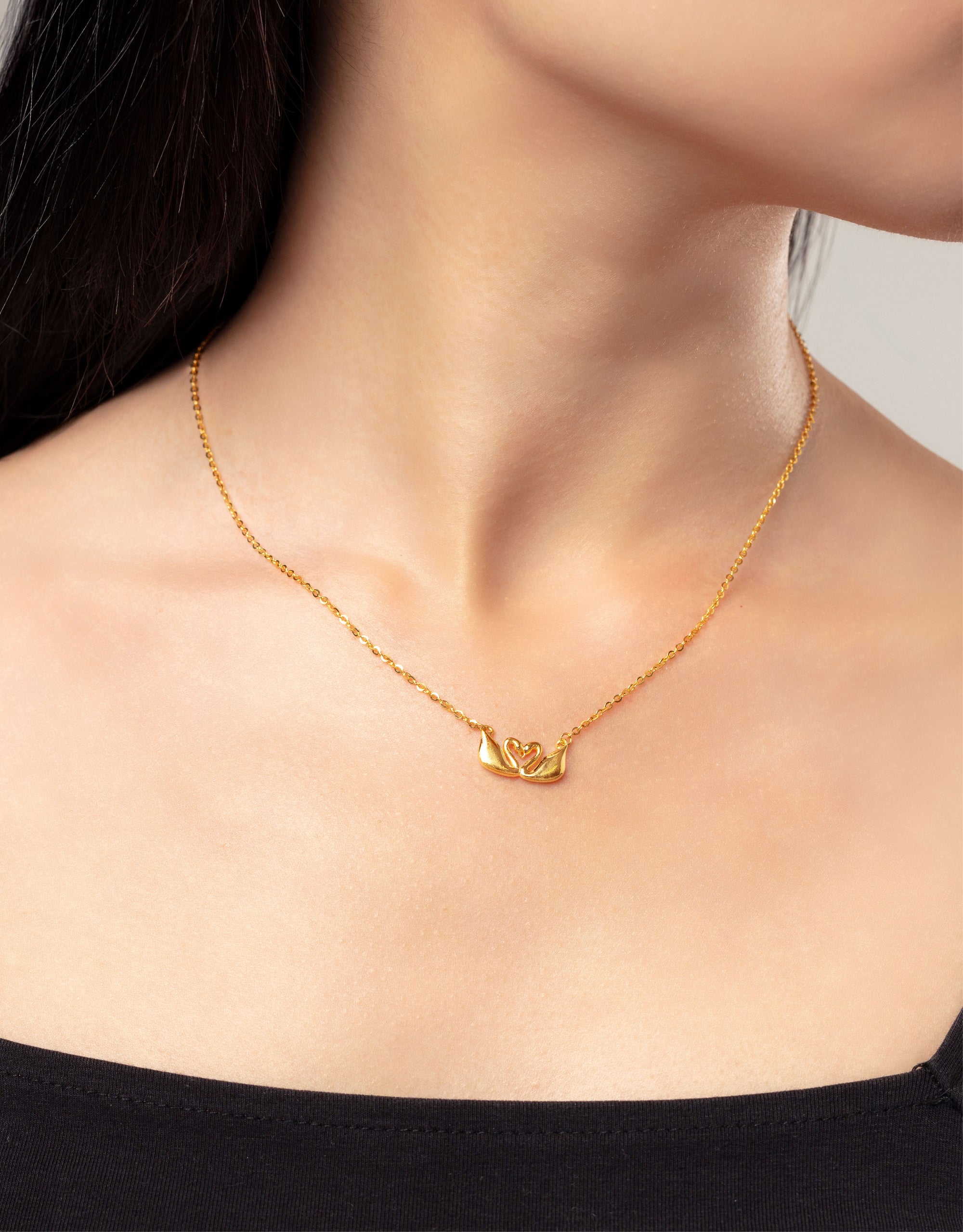 LVC 9IN Blossoming Hearts 999 Gold Necklace