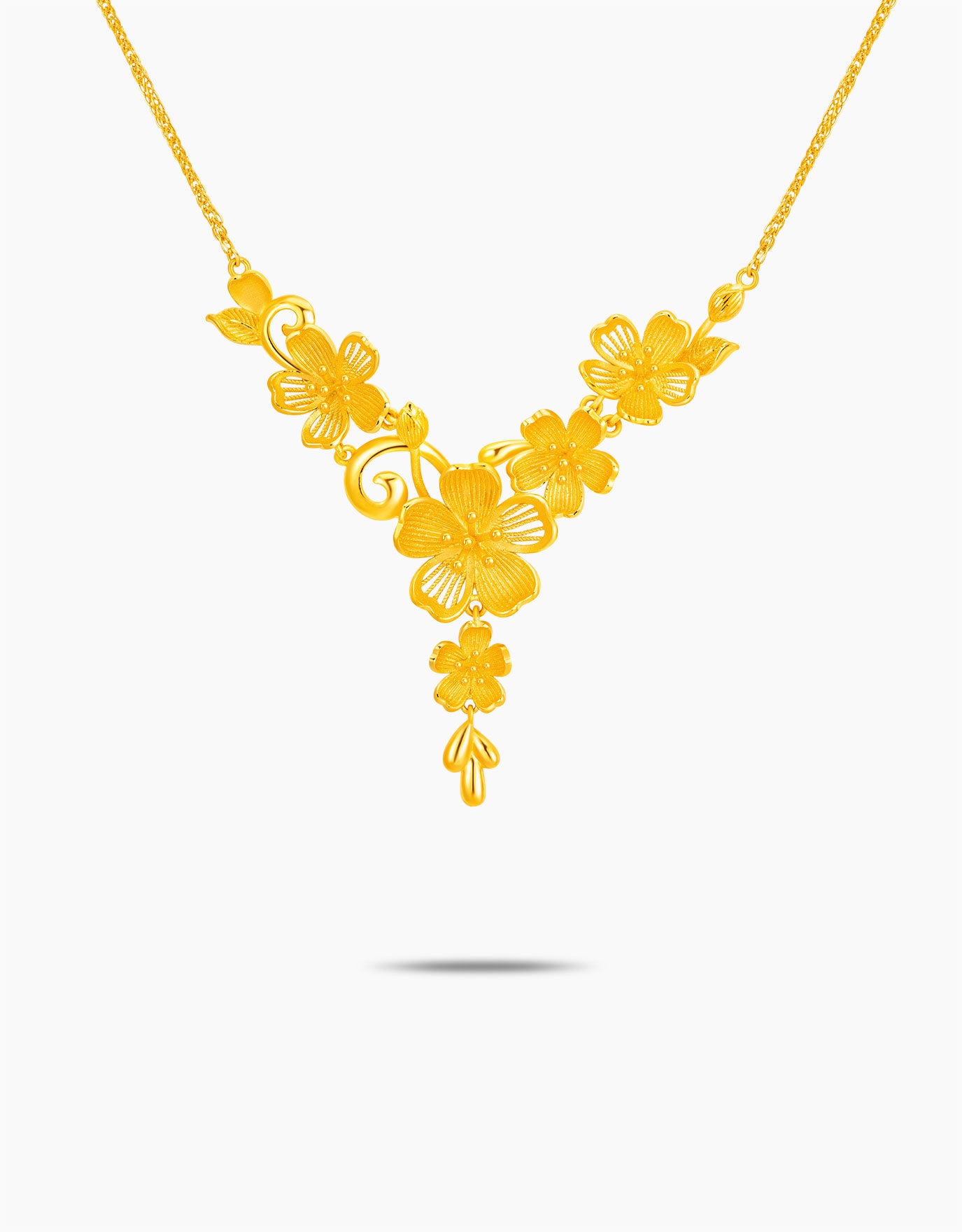 LVC 9IN Sakura Vine 999 Gold Necklace