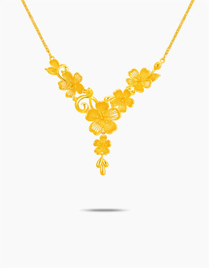 LVC 9IN Sakura Vine 999 Gold Necklace