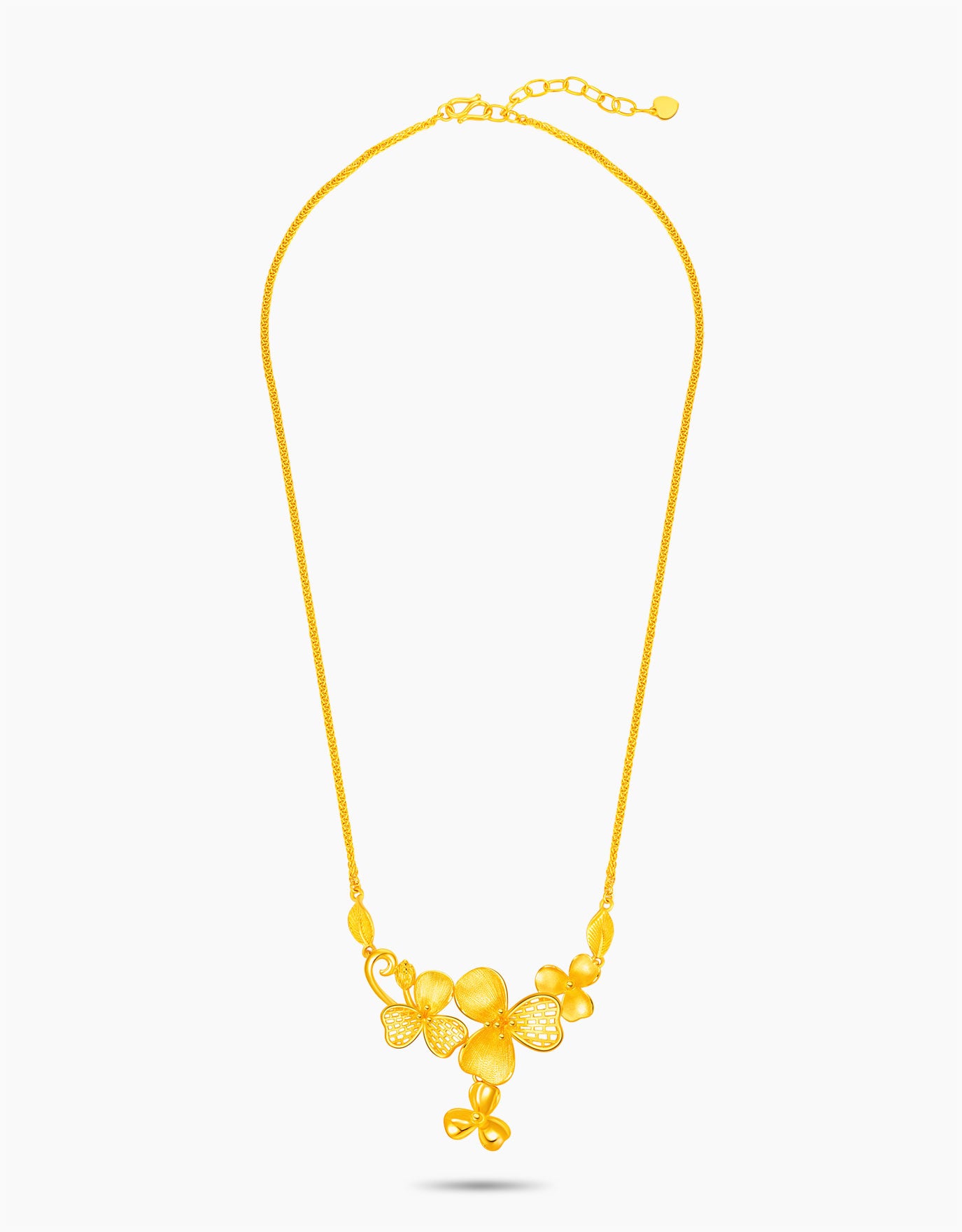 LVC 9IN Golden Orchid 999 Gold Necklace