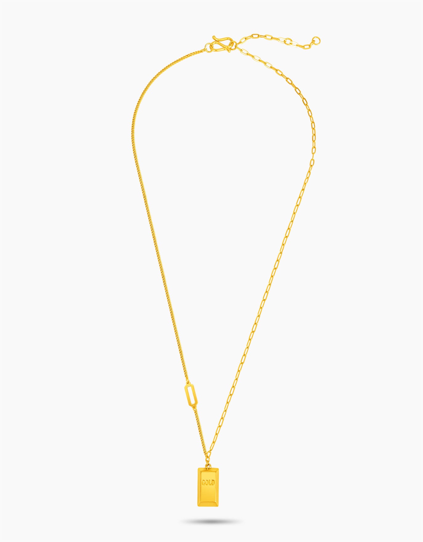 LVC 9IN Lucky Gold Bar 999 Gold Necklace