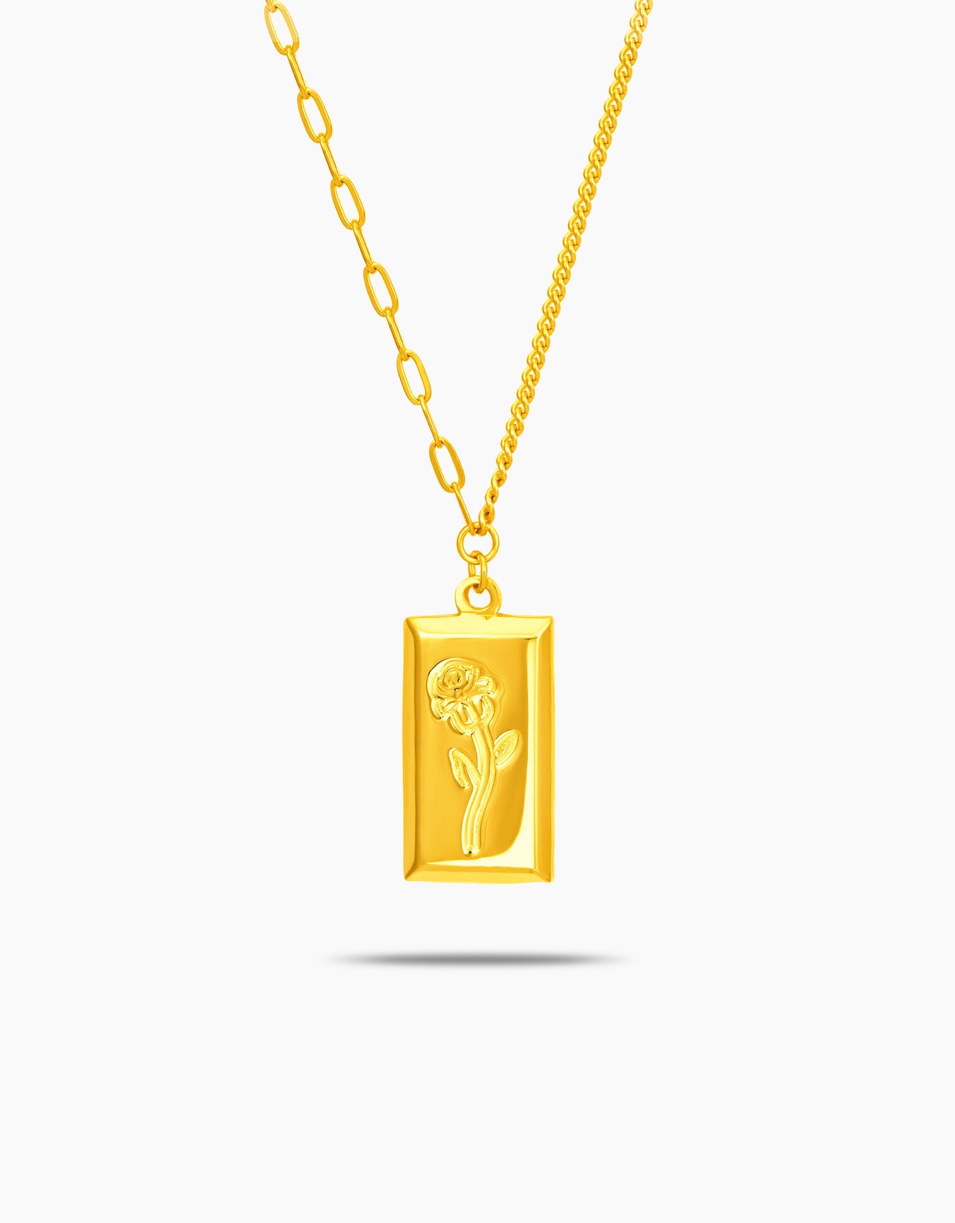 LVC 9IN Rose Gold Bar 999 Gold Necklace