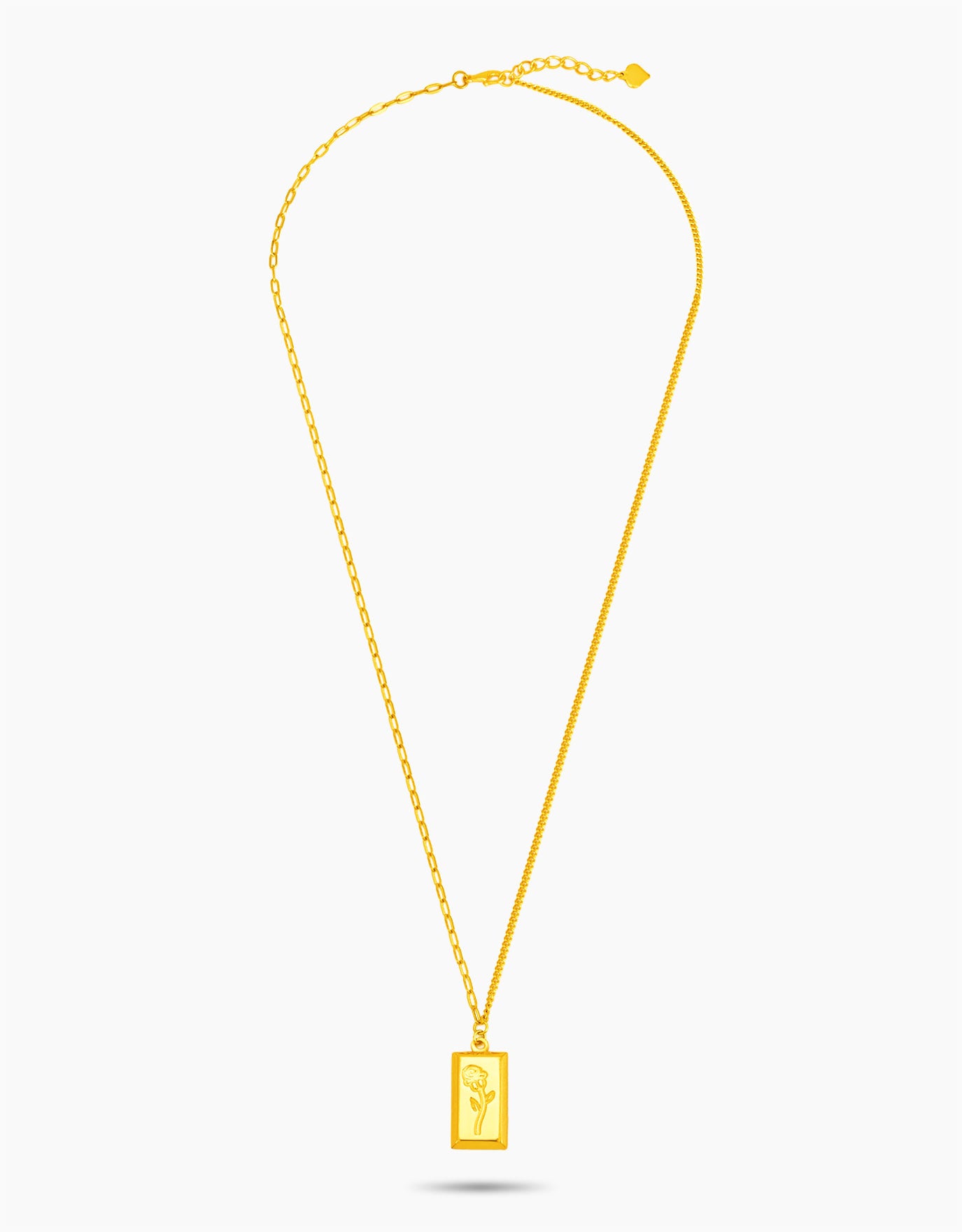 LVC 9IN Rose Gold Bar 999 Gold Necklace