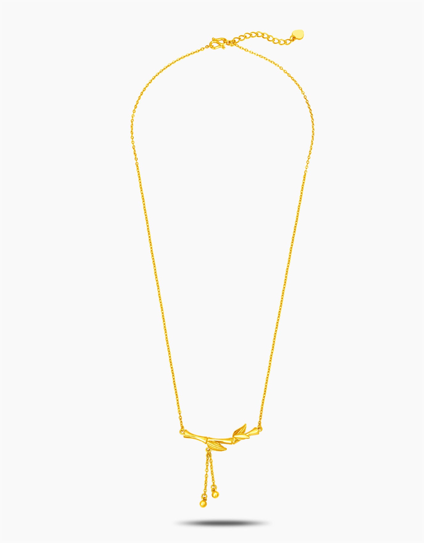 LVC 9IN Drop Curved Petals 999 Gold Necklace