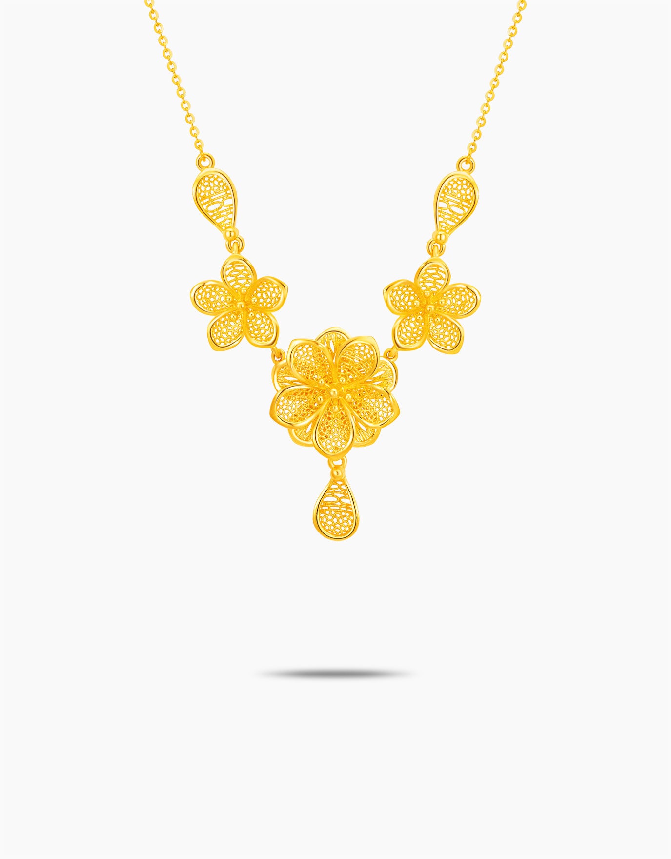 LVC 9IN Blossom Lace 999 Gold Necklace