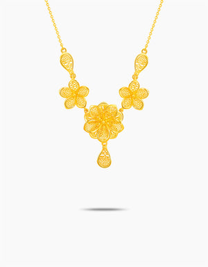 LVC 9IN Blossom Lace 999 Gold Necklace