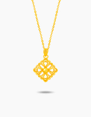 LVC 9IN Aurum Folium 999 Gold Necklace