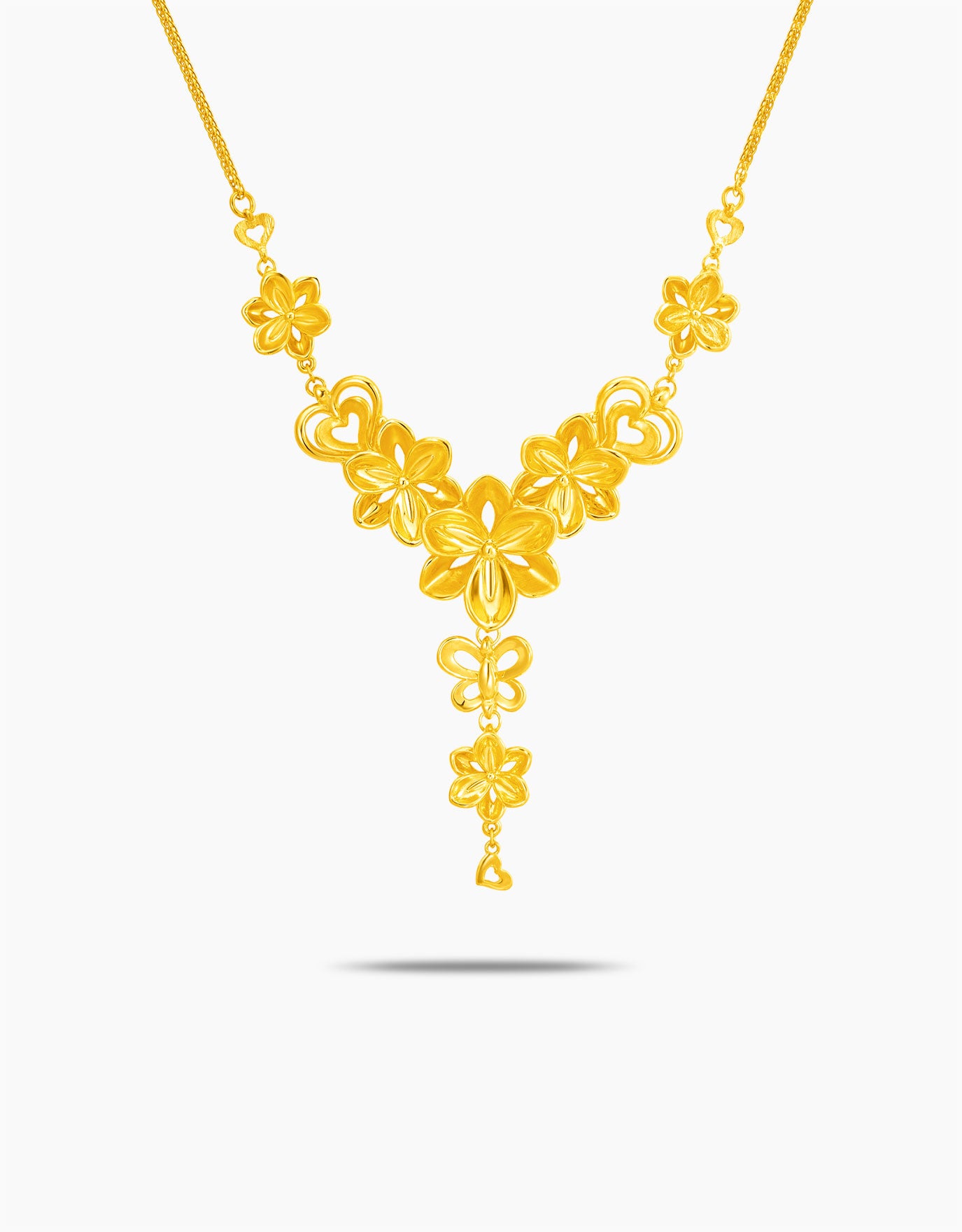 LVC 9IN Heartfelt Blossom 999 Gold Necklace