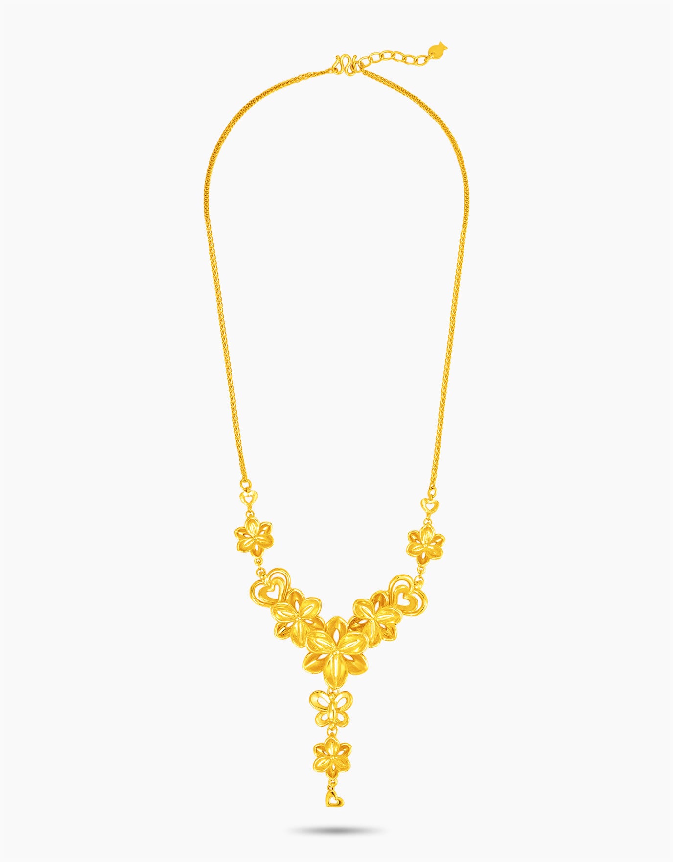 LVC 9IN Heartfelt Blossom 999 Gold Necklace
