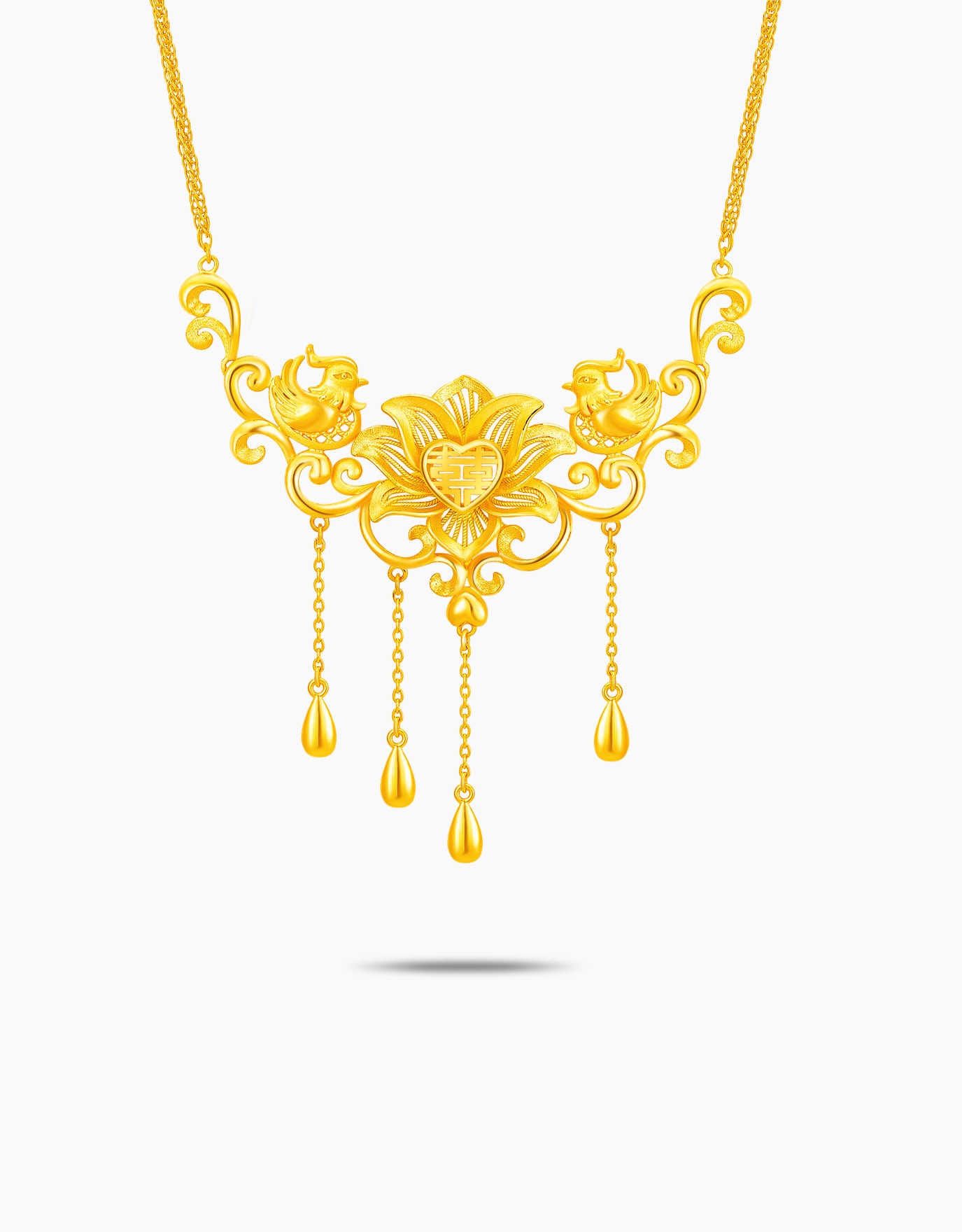 LVC 9IN Regal Phoenix Longevity 囍 999 Gold Necklace