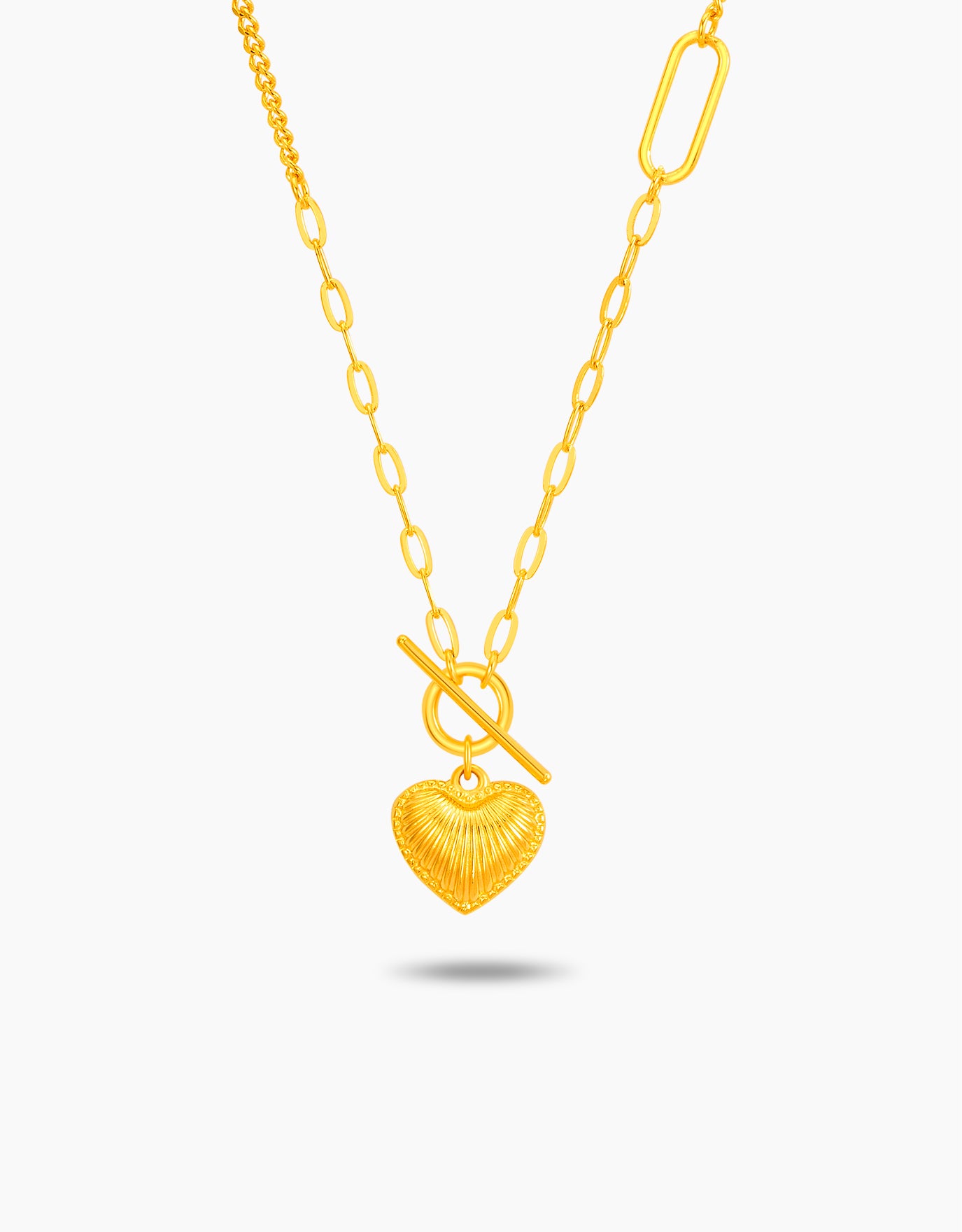 LVC 9IN Eternal Seashell Heart 999 Gold Necklace